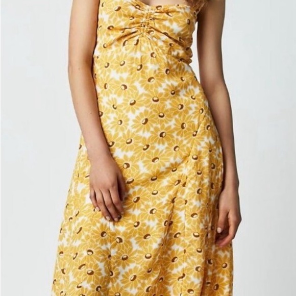 Free People Yellow Floral Midi Dress - Picture 5 of 8